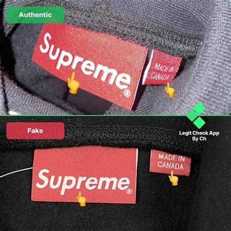 authentic supreme vs fake logo.